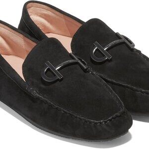 Cole Haan Black Suede Loafers with Hardware